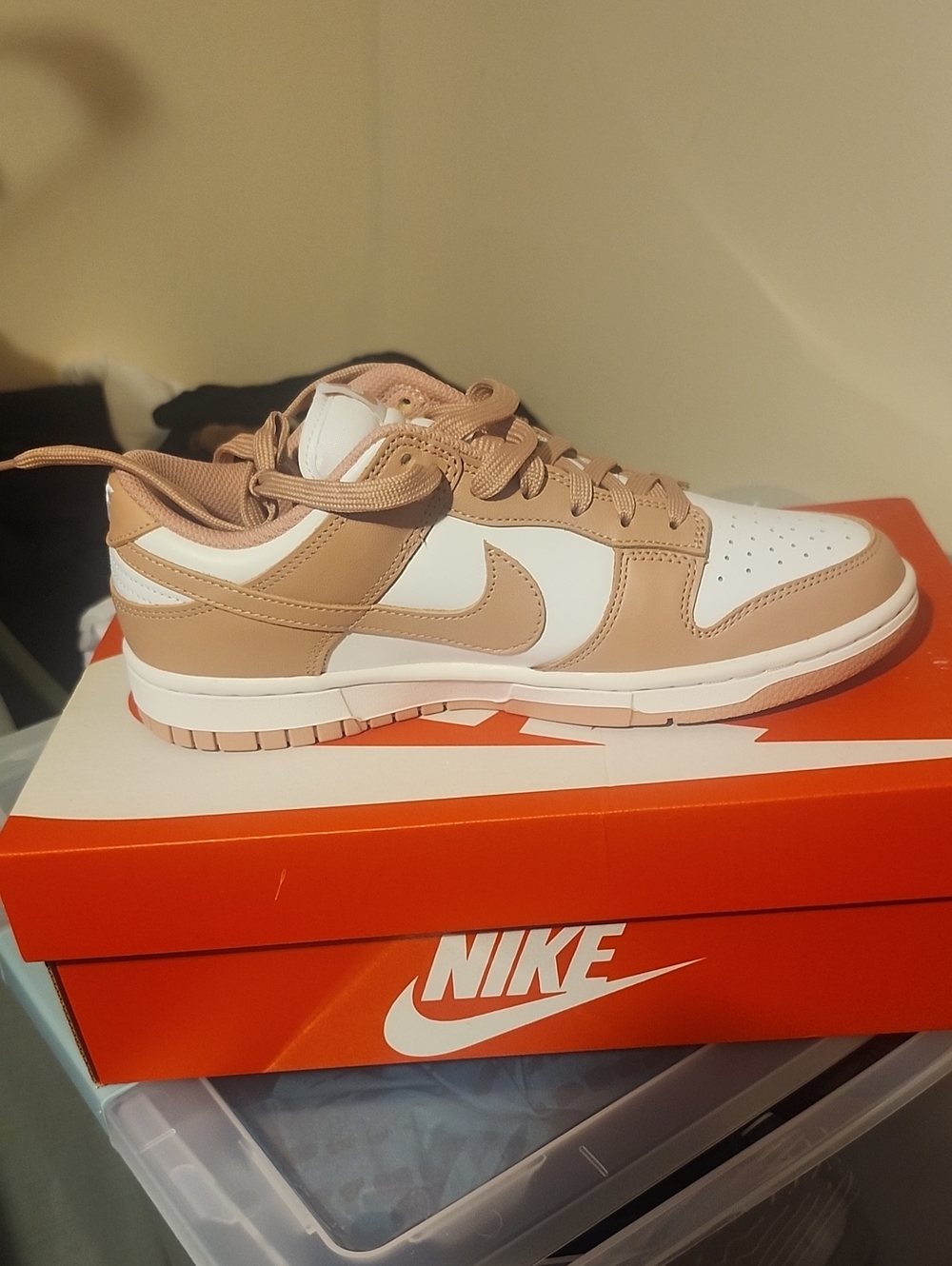 Nike Men's Low-Top Sneakers in Beige and White